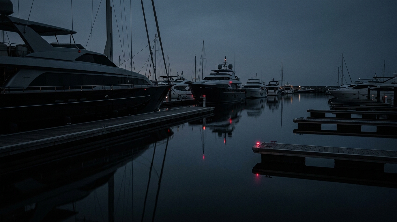 Marina Promenade waterfront development at dusk, Miami