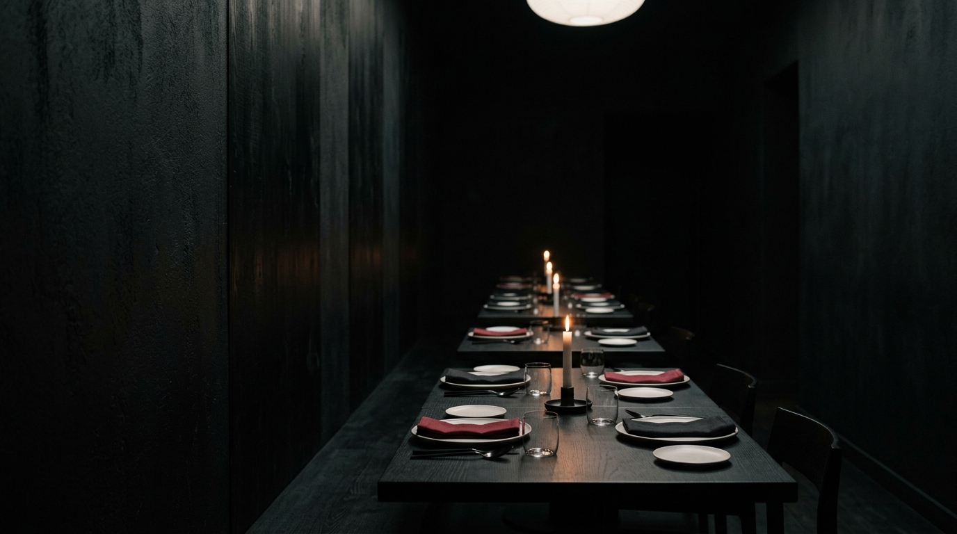 The approach — MERIDIAN corridor at night