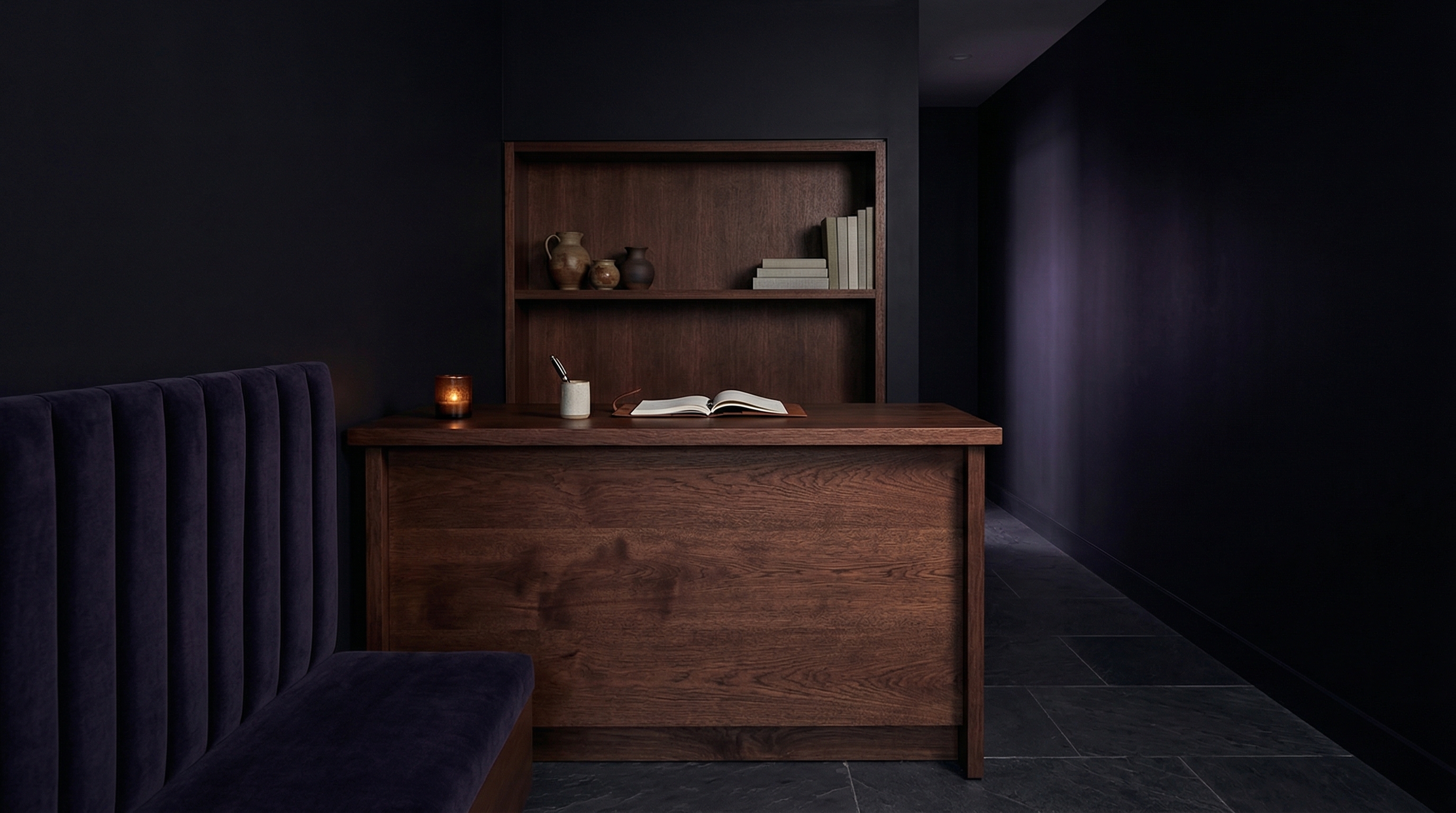 Maison entrance — the threshold between street and atelier